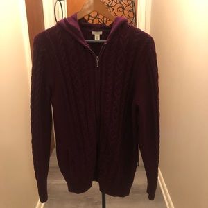 L.L. Bean Cable Knit Sweater Jacket Size XL Reg